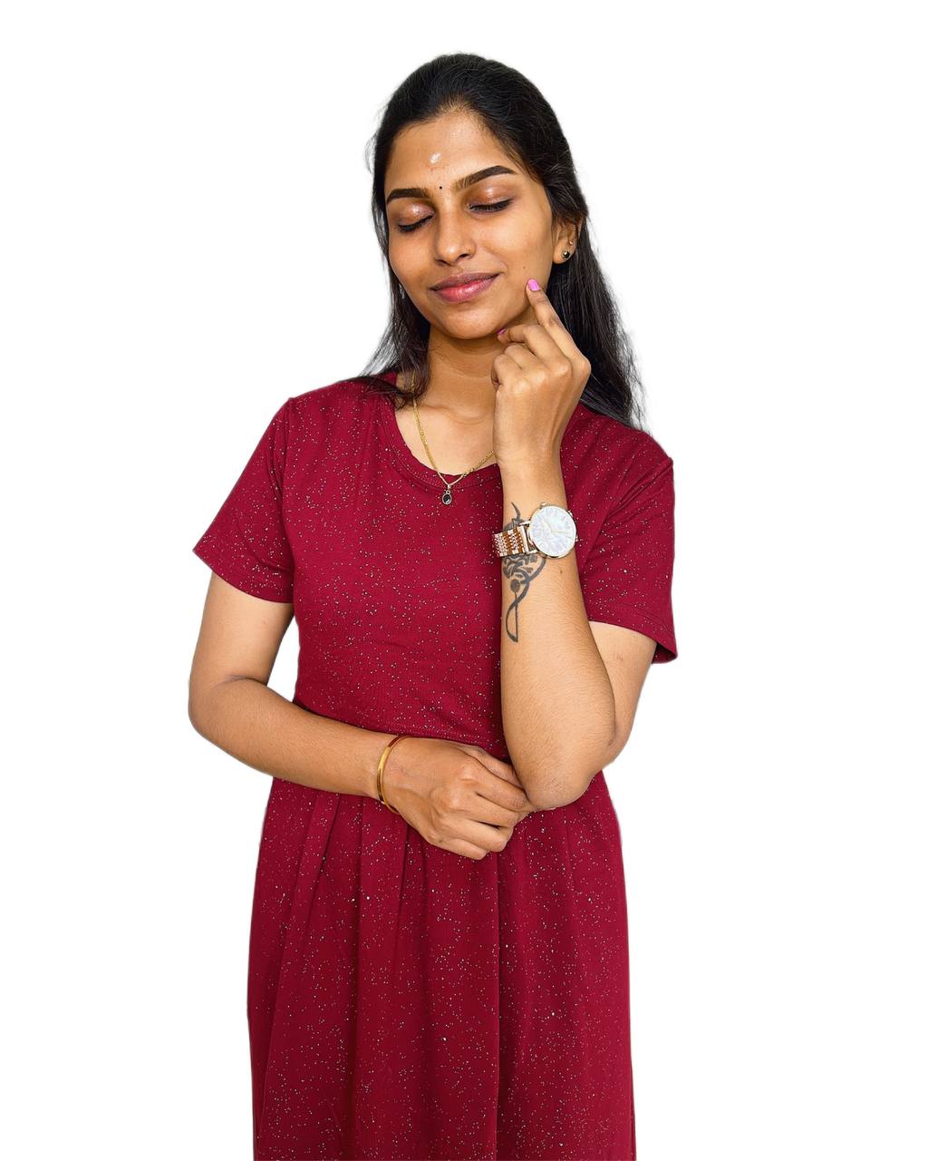 Maroon Glorious Maternity Dress