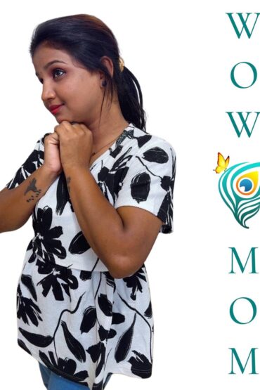 Maternity Top - Black and White - L