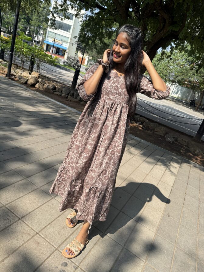 Choco Floral Centre Zip Kurti - Image 11