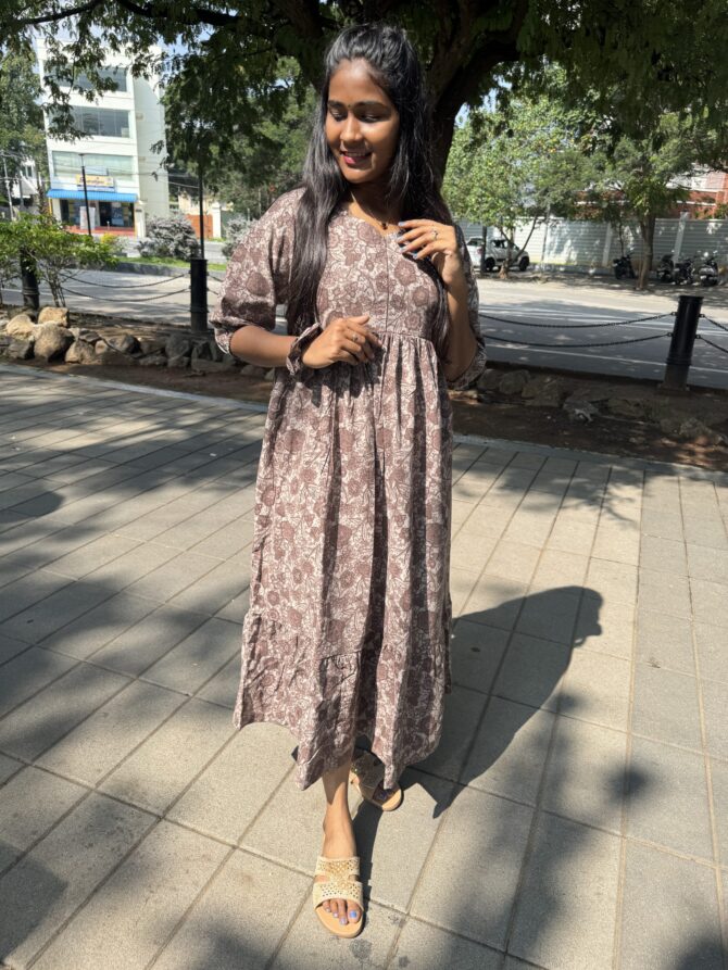 Choco Floral Centre Zip Kurti - Image 12