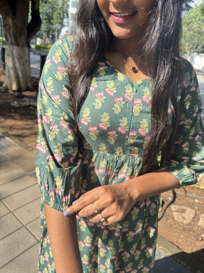 Lotus Greenie Centre Zip Kurti - Image 3