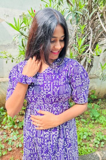 Purple Art Work V Neck Maxi’s