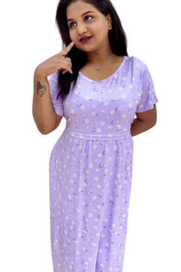 Lavender Flowery Maternity Midi Dress