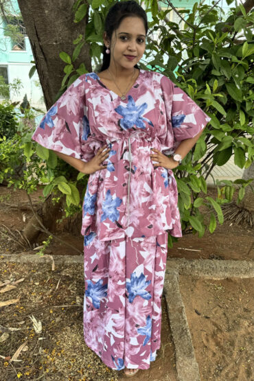 Onion Flowery Kaftan Maternity Plazzo Set
