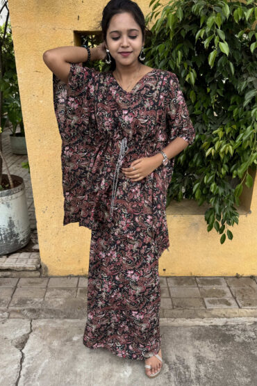 Blacku Flowerfull Kaftan Maternity Plazzo Set