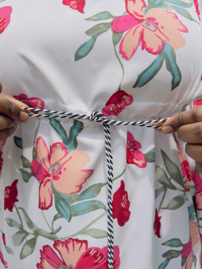 White Garden Kaftan Maternity Maxi’s - Image 2