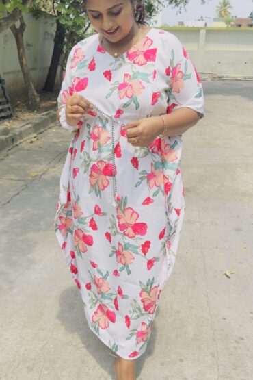 White Garden Kaftan Maternity Maxi’s