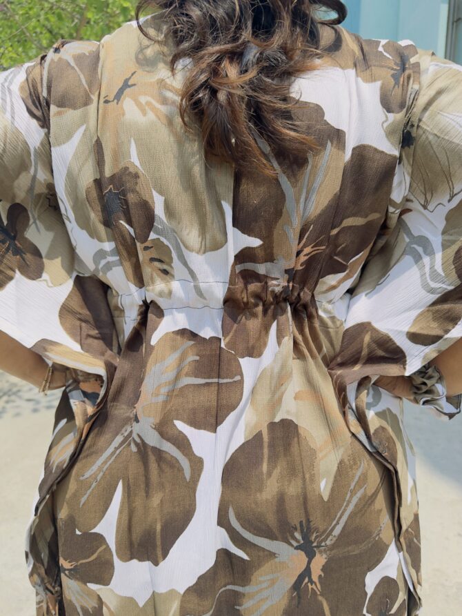 Chocolate Floral Kaftan Maternity Maxi’s - Image 5