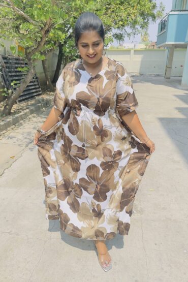 Chocolate Floral Kaftan Maternity Maxi’s