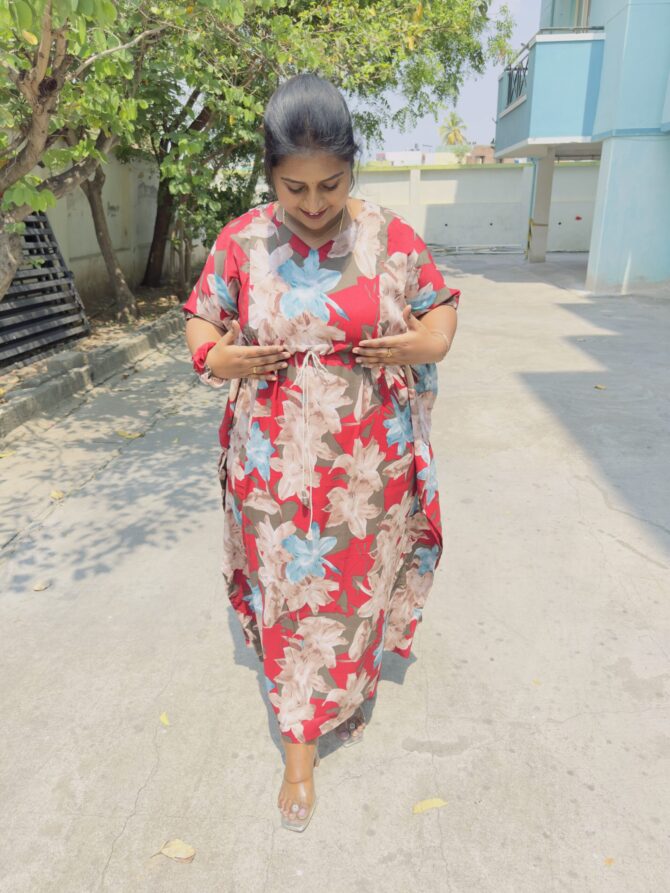 Marony Floral  Kaftan Maternity Maxi’s - Image 9