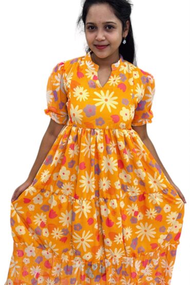Orange Glory Chiffon Maxi