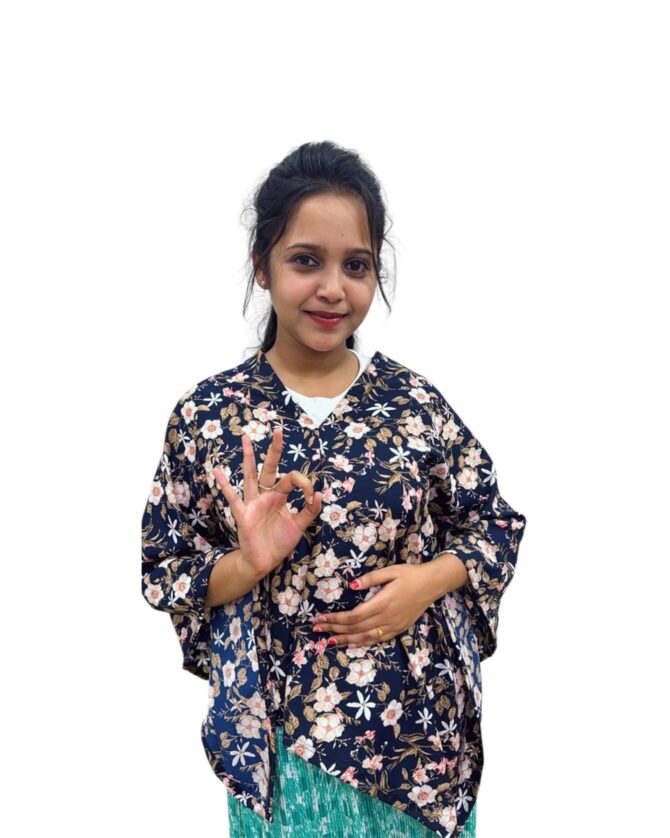 Navy Garden Overcoat Top - Image 5