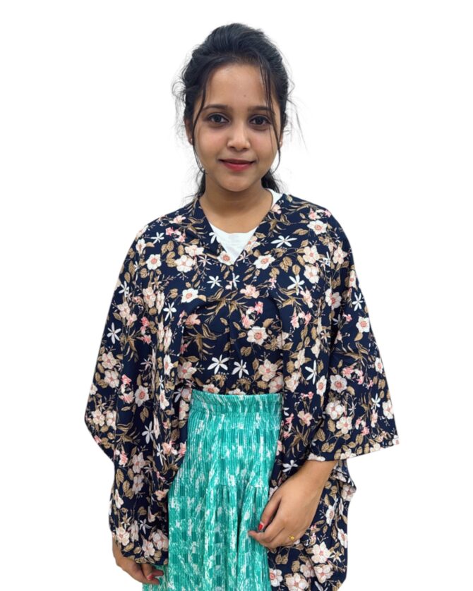Navy Garden Overcoat Top