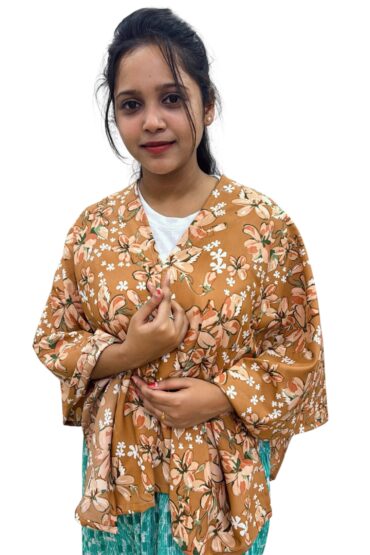Kaki floral  Overcoat Top