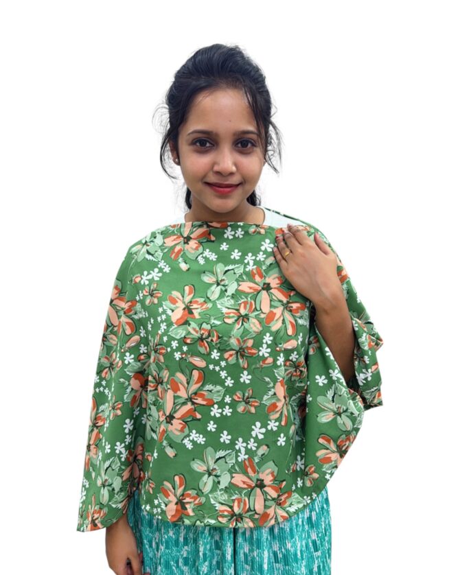 Greeny Flowers Overcoat Top - Image 7