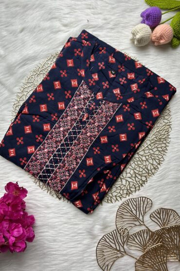 Navy Red Nyra cut kurti
