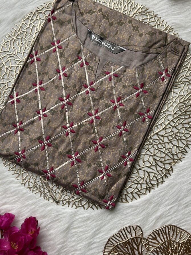 Ash floral kurti - Image 2