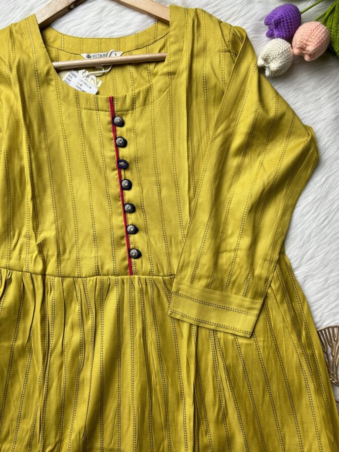 Yellow Three Flair Anarkali - Image 5