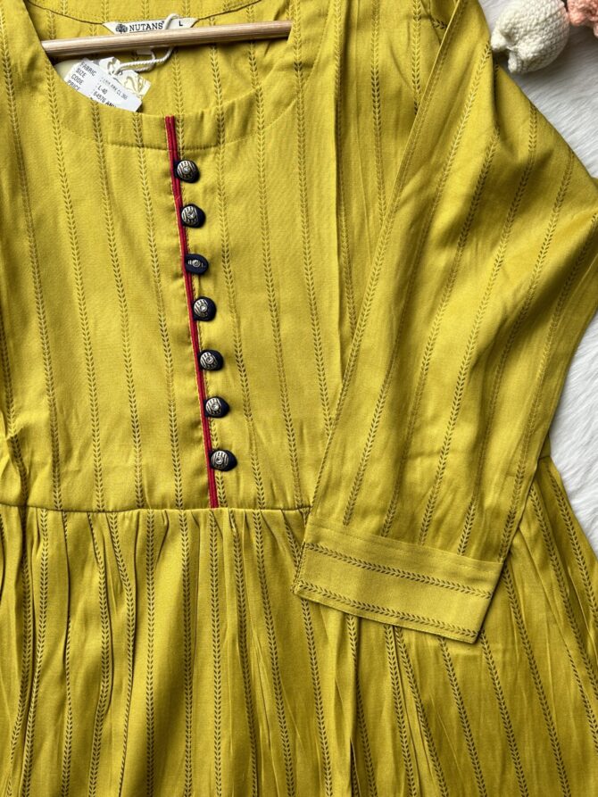 Yellow Three Flair Anarkali - Image 4