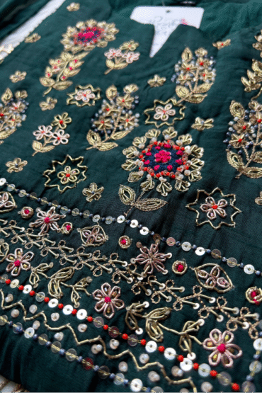 Bottle Green Silk Suit