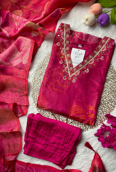 Rani Pink shimmer suit