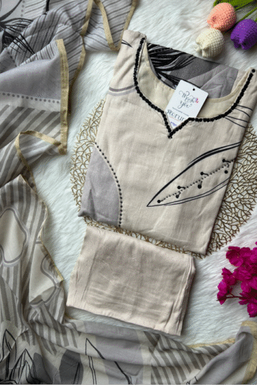 White and black cotton suit