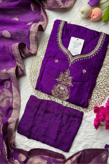 Purple dola silk suit