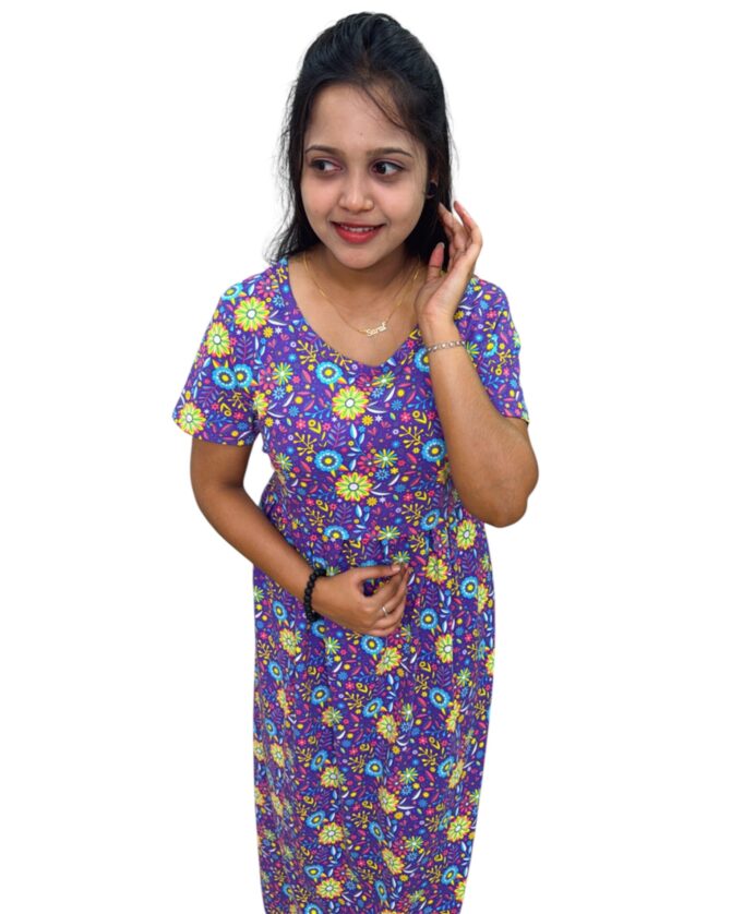 Maternity Maxi – Purple flowerfull - Image 9