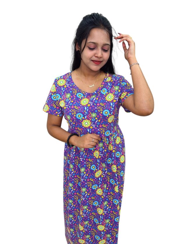 Maternity Maxi – Purple flowerfull