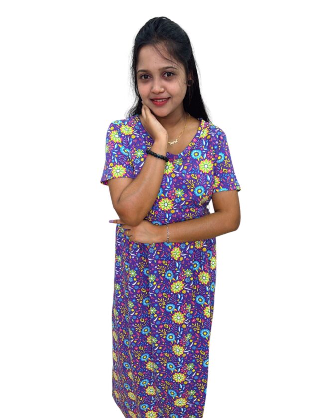 Maternity Maxi – Purple flowerfull - Image 3
