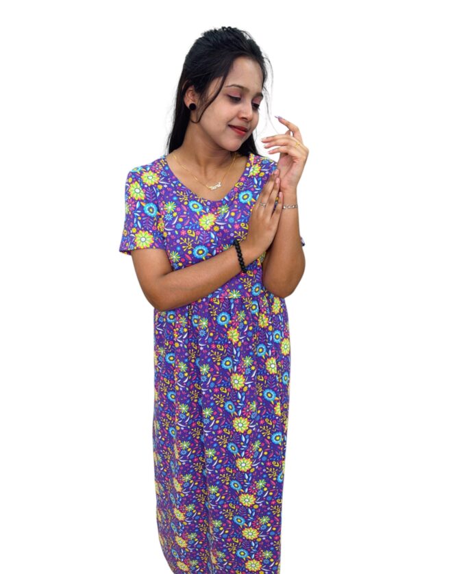Maternity Maxi – Purple flowerfull - Image 2