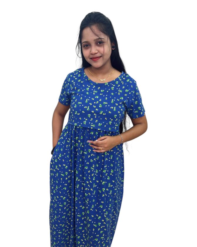 Maternity Maxi – Navy Garden - Image 2