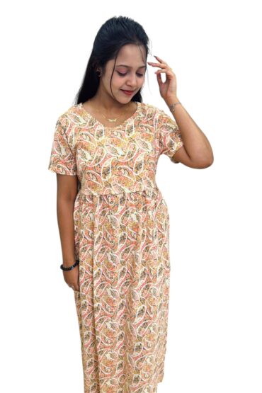Maternity Maxi – Creamy Rangoli