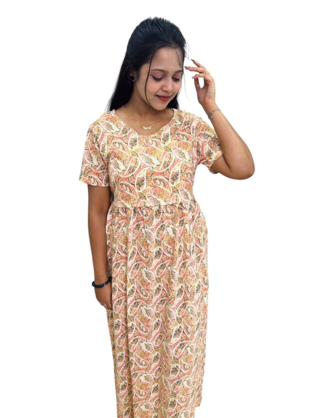 Maternity Maxi – Creamy Rangoli