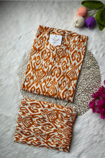 Yellow Ikkat Print Co ord set