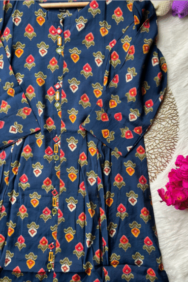 Navy muslin kurti