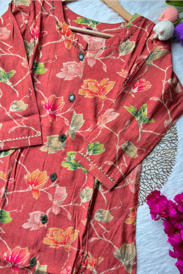 Pastel Orange muslin kurti