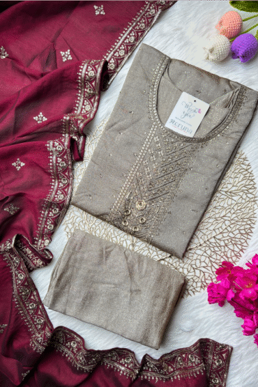 Grey georgette Suit