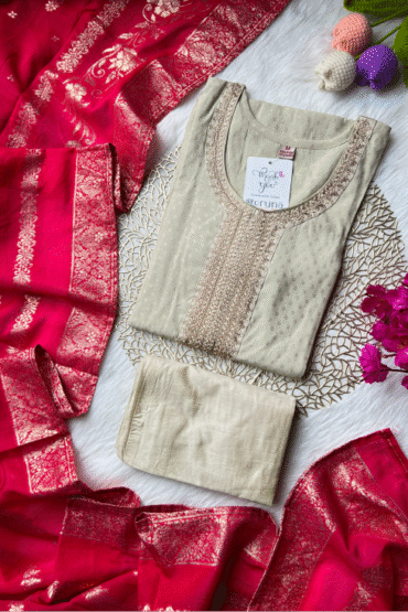Cream Poly Cotton Suit