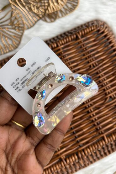 CRYSTAL HALFMOON CATCH HAIR CLIP-ISHM1