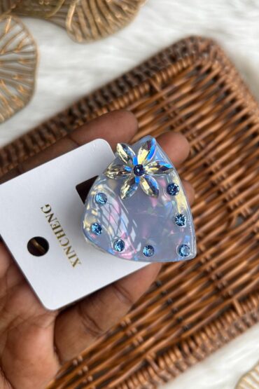 IRIDESCENT FLORAL CRYSTAL HAIR CLIP-NITC2