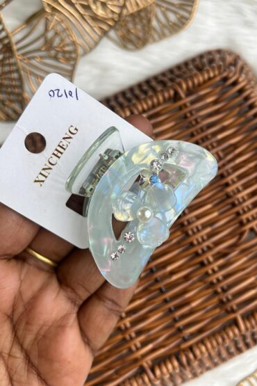 FLORAL HALFMOON CATCH CLIP-JGHM6