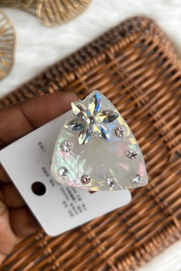 IRIDESCENT FLORAL CRYSTAL HAIR CLIP-NWTC6