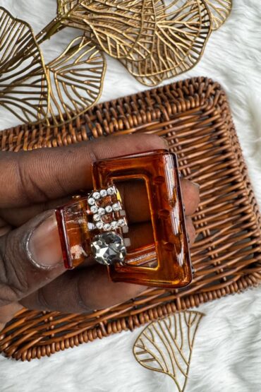 ELEGANT AMBER SQUARE CLIP-TDTT2