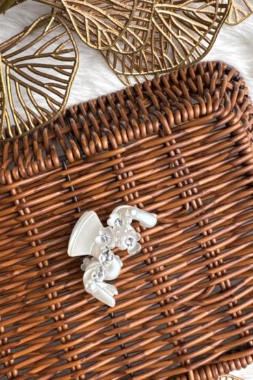 ELEGANT PEARL & FLORAL CRYSTAL HAIR CLIP-RWWW4