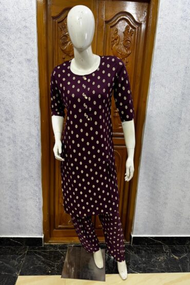 KURTI SET- PURPLE PRINTY
