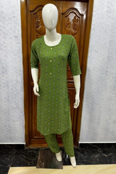 KURTI SET- PARROT GREENY